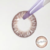 Best Korean Colored Contact Lenses - Tria Brown Colored Contacts (1 Pair) /  These hazel-brown-chocolate 3-tone color contact lens will give a beautiful enlargement effect to dark brown eyes and a unique effect to bright eyes. The graphic diameter of 13.6mm with chocolate colored edges will make your pupils more enlarged and attractive.   / Prescription and non-prescription available, Cheapest Colored Contact Lenses. Buy Colored Contact Lenses Online - EyeMellow